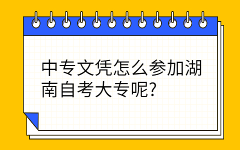 中专文凭参加湖南自考大专