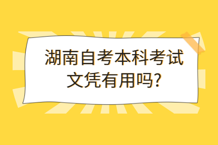 湖南成人自考本科文凭有用吗