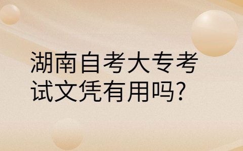 湖南成人自考本科文凭有用吗