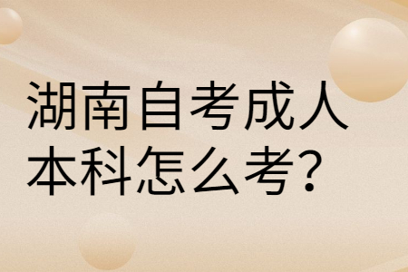 湖南自考本科考试流程