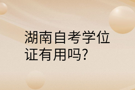 湖南自考学位证有用吗