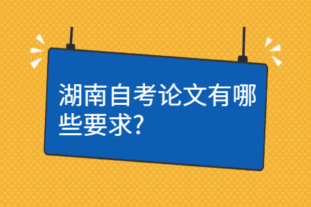 湖南自考论文的要求