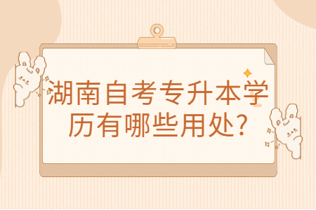湖南自考专升本文凭的用途