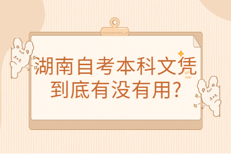 湖南自考本科文凭怎么样