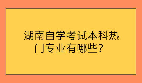 湖南自学考试本科热门专业