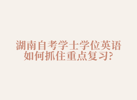 湖南自考学士学位英语复习