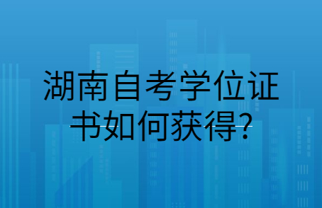 湖南自考学位证