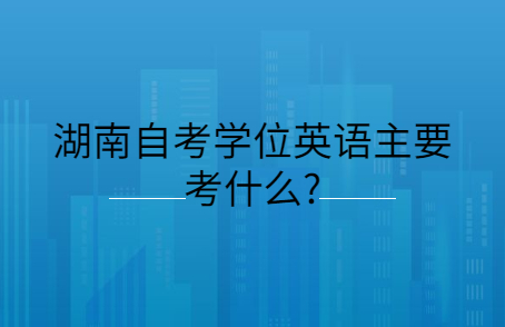 湖南自考学位英语