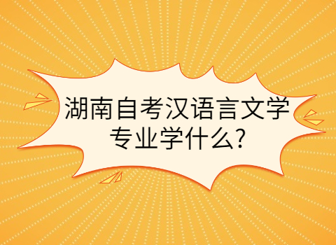 湖南自考汉语言文学专业
