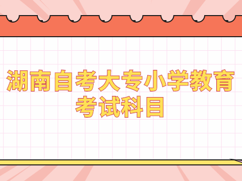 湖南自考大专小学教育考试科目