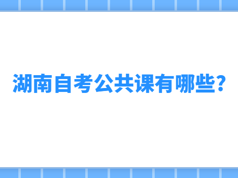 湖南自考公共课有哪些?