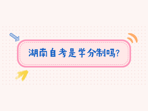 湖南自考是学分制吗