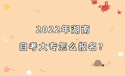 2022年湖南自考大专怎么报名?
