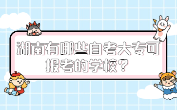 湖南有哪些自考大专可报考的学校?