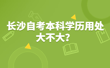 长沙自考本科学历用处大不大?