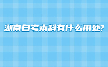 湖南自考本科有什么用处?