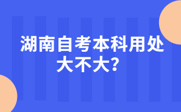 湖南自考本科用处大不大?