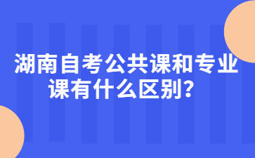 湖南自考公共课和专业课有什么区别?