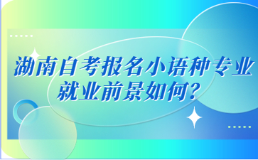 湖南自考报名小语种专业就业前景如何?