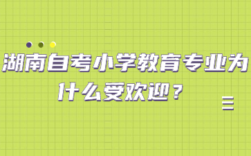 湖南自考小学教育专业为什么受欢迎?